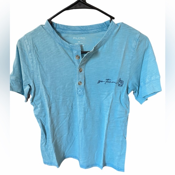 Pilcro Embroidered Icon Henley T-Shirt-XS - Picture 2 of 4